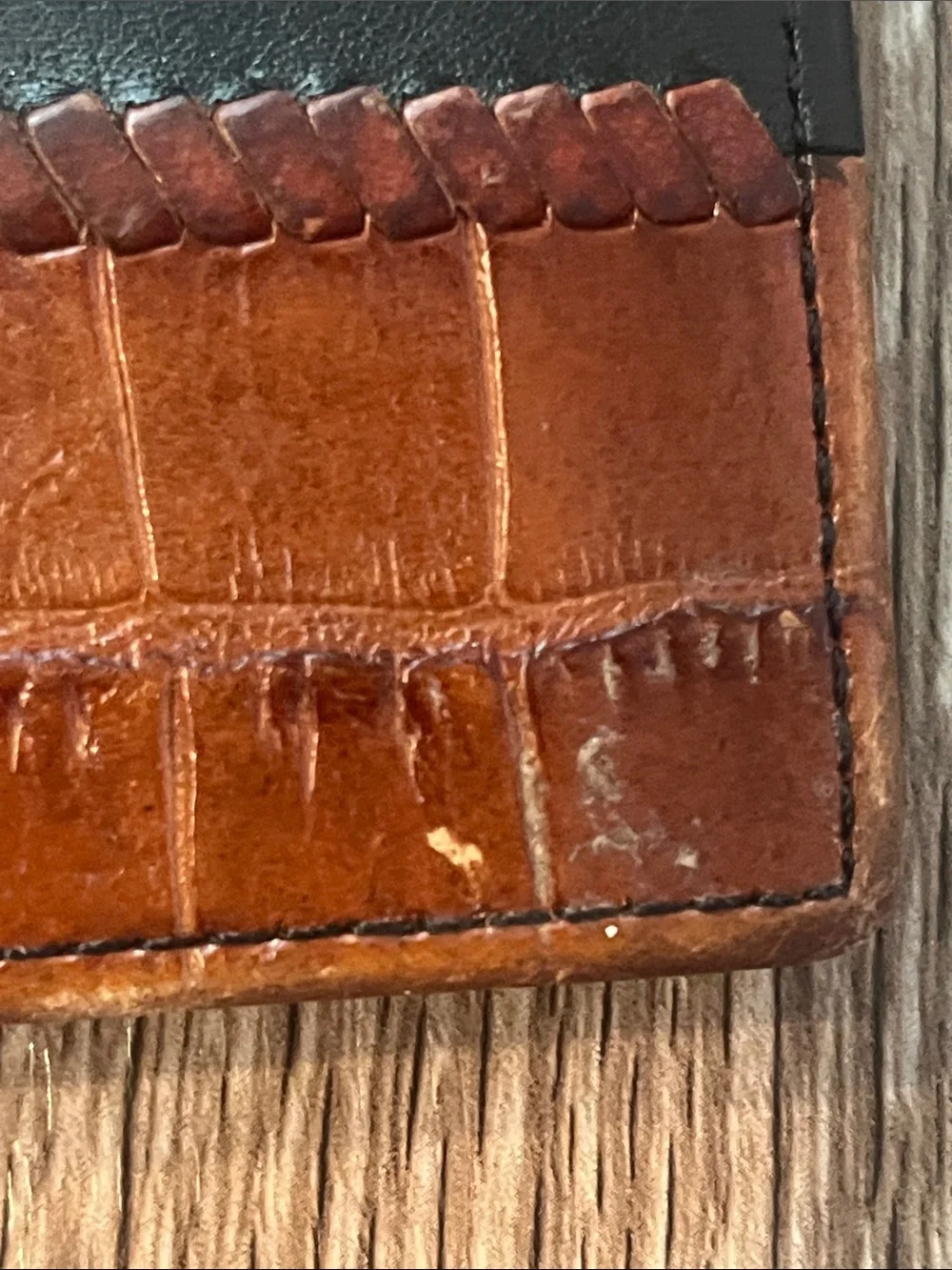 Brighton Black and Brown Leather checkbook Bifold Wallet